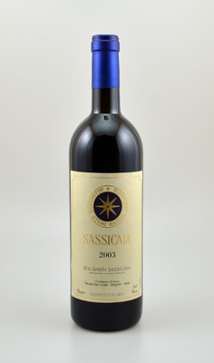 1 Flasche 2003 Tenuta San Guido Sassicaia Bolgheri Sassicaia, ca. 75 cl, 14 % Vol., Füllstand: ca. top shoulder, hervorragender Erhaltungszustand, ...