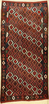 Veramin "Kelim" alt, Persien, um 1940, Wolle auf Baumwolle, ca. 365 x 170 cm, EHZ: 2-3