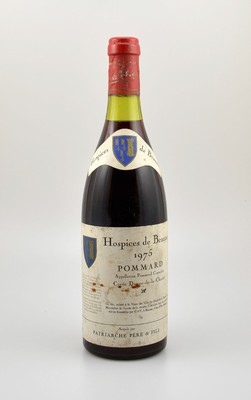 1 Flasche 1975 Hospices de Beaune, Pommard, Abstand zwischen Kapsel und Wein: ca.2 cm, Etikett beschmutzt, unverkostet, Provenienz: Aus einer ...