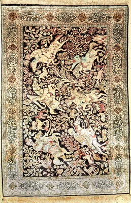 Seiden Ghom alt, Persien, ca. 50 Jahre, reine Naturseide, ca. 163 x 110 cm, EHZ: 2