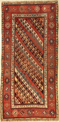Streifen Gendje antik, Kaukasus, 19.Jhd., Wolle auf Wolle, ca. 226 x 110 cm, EHZ: 4