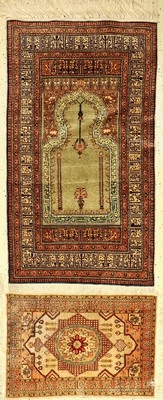 (2 Lots) Kaisery Seide (2x), ca. 50 Jahre, reine Naturseide, 104 x 57 und 58 x 41 cm, EHZ: 3