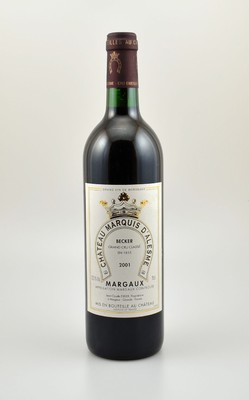 2 Flaschen 2001 Chateau Marquis d'Alesme, Margaux, je ca. 75 cl, 12,5 % Vol., Füllstände: je ca. into neck, gute Erhaltungszustände, ...