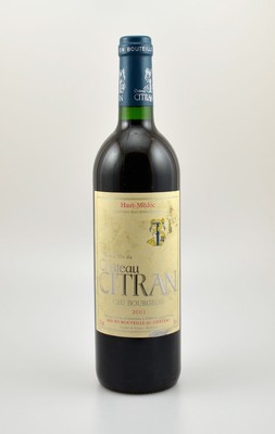 4 Flaschen 2001 Chateau Citran, Haut-Medoc, je ca. 75 cl, 13 % Vol., Füllstände: je ca. into neck, unverkostet, Provenienz: Aus einer privaten ...