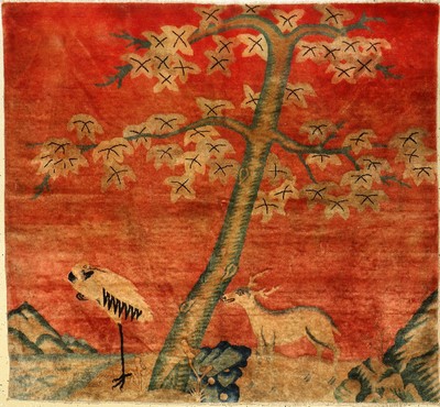 Peking antik, China, um 1900, Wolle auf Baumwolle, ca. 181 x 168 cm, EHZ: 3-4(gereinigt)