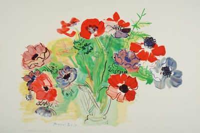 Raoul Dufy, 1877-1953, Farblithografie auf Bütten, im Stein sign., Blindstempel, Druck/verlag: Atelier Mourlot, Paris 1989, gesamtgr. ca. 53,5x76 cm