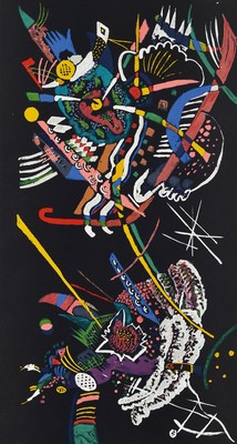 Wassily Kandinsky,1866-1944, Farblithografie , Verlag: Mourlot, Maeght Paris, PP, Motiv ca. 35x56 cm, gesamt ca. 50x69,5 cm