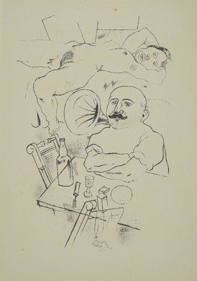 Georges Grosz, 1893-1959, Konvolut aus 3 Lithografien aus Ecce Homo, Malik-Verlag Berlin 1923, leicht gebräunt, PP, gesamt ca. 50x40 cm