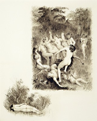 Paul Emile Becat, 1885-1960, Konvolut aus 3 Radierungen auf Bütten , Verlag: Leblanc, Baniyan Paris 1959, PP, gesamt ca. 50x40 cm