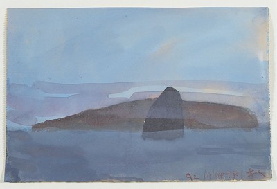 Klaus Fussmann, geb. 1938 Velbert, Aquarell auf Maschinenbütten, "Galapagos", handsigniert und dat.1992, Blattgröße 15 x 21.5 cm, ...