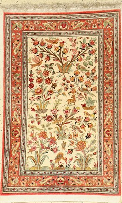 Seiden Ghom fein, Persien, ca. 40 Jahre, reine Naturseide, ca. 118 x 77 cm, EHZ: 2