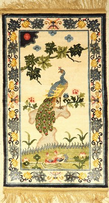 Seidenteppich, China, ca. 30 Jahre, reine Naturseide, ca. 153 x 94 cm, EHZ: 2