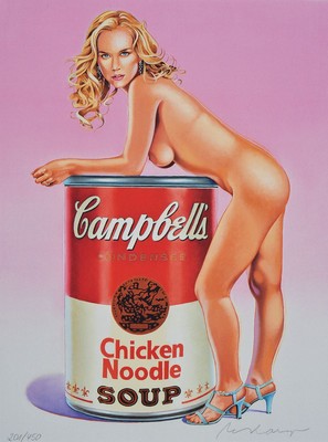 Mel Ramos, 1935-2018, Campbells Soup Blondes, 3 Farboffsets, handsigniert, num. 204/450, je ca. 30x22.5cm