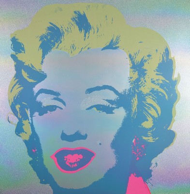 Marilyn Monroe, Siebdruck mit Diamantstaub nach Andy Warhol (1928-1987), lizenzierte Edition Sunday B. Morning, rückseitig gestempelt und num. ...
