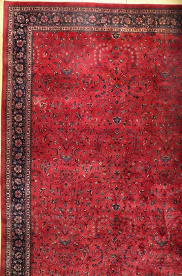 Palastteppich, Türkei, um 1950/60, Wolle auf Baumwolle, ca. 724 x 420 cm, EHZ: 4(Mottenfrass und Flecken)