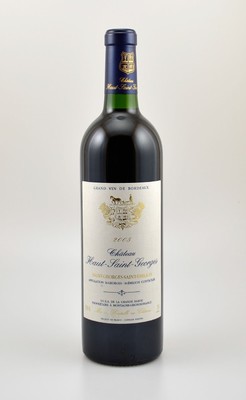 6 Flaschen 2005 Chateau Haut-Saint-Georges, Saint-Georges-Saint-Emilion, je ca. 75 cl, 13,5 % Vol., Füllstände: je ca. into neck, hervorragende ...