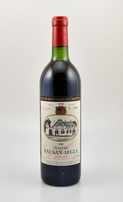 1 Flasche 1982 Chateau Rausan-Segla, Margaux, Grand Cru Classe, ca. 75 cl, 12 % Vol., Füllstand: ca. top shoulder, guter Erhaltungszustand, ...