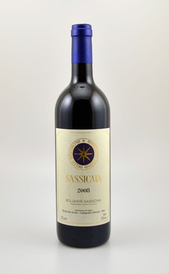 6 Flaschen 2008 Tenuta San Guido Sassicaia Bolgheri Sassicaia, je ca. 75 cl. 13,5 % Vol.,Füllstände: je ca. into neck, hervorragende ...