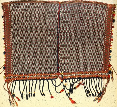 Gaschgai "Pferdedecke" alt, Boyer-Ahmad Stamm, Persien, um 1930, Wolle auf Wolle, ca. 144 x 100 cm, selten, Sammlerstück, EHZ: 2-3
