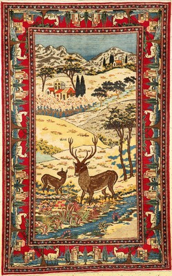 Keschan Kork (Bildteppich), alt, Persien, ca. 70 Jahre, Korkwolle, ca. 215 x 135 cm, dekorativ, EHZ: 2