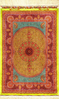 Sehr feiner und einzigartiger Seiden Ghom "Amirizadeh" (Signiert) "Unikat, Auftragsarbeit" (Multicolor Abschlüße), Persien, ...