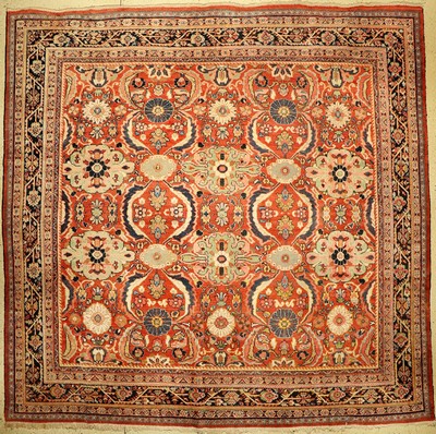 Quadratischer Mahal antik, Persien, um 1900-1920, Wolle auf Baumwolle, ca. 328 x 328 cm, sehr seltenes Format, edel und dekorativ, EHZ: 3, ...
