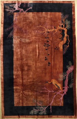 Peking antik, China, um 1900/1910, Korkwolle, ca. 350 x 225 cm, in der Länge verkürzt und fachmännisch zusamengesetzt, EHZ: 3.