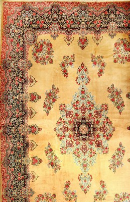 Großer Kerman "Rashid Farokhi" (Palastteppich) alt (Signiert), Persien, ca. 60 Jahre alt, Wolle auf Baumwolle, ca. 550 x 360 cm, EHZ: 2 ...