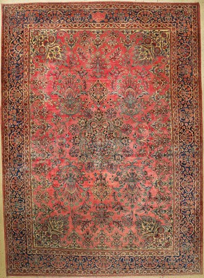 Seltener Keschan antik (US Re-Import) "Signiert", Persien, Ende 19.Jhd., Korkwolle, ca. 423 x 305 cm, EHZ: 3 (fachkundig gereinigt), ...