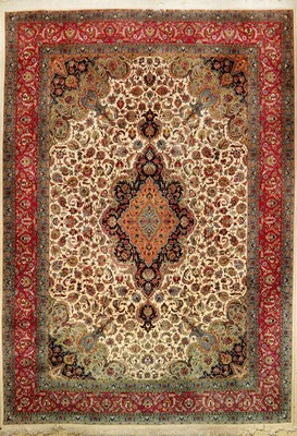 Täbriz fein, Persien, ca. 50 Jahre, Korkwolle mit Seide, ca. 358 x 252 cm, EHZ: 2