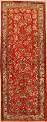 Seltener Sarogh "Kelley" alt, Persien, um 1950, Korkwolle, ca. 418 x 158 cm, seltenes Format, EHZ: 2 (fachkundig gereinigt), dekorativ.