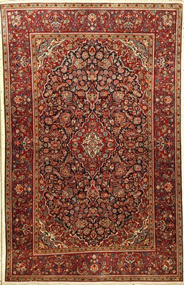 Feiner Keschan Kork alt, Persien, um 1930, Korkwolle, ca. 202 x 129 cm, EHZ: 2-3 (fachkundig gereinigt).