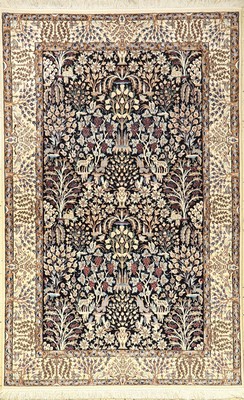 Nain fein (6LA), Persien, ca. 15 Jahre, Korkwolle mit Seide, ca. 201 x 130 cm, kunstvolles Paradies Muster, edel und dekorativ, EHZ: 1-2 (fachkundig ...