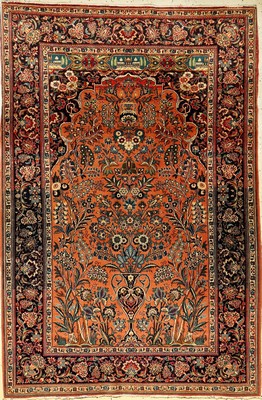 Feiner Keschan Kork alt, Persien, um 1940, Korkwolle, ca. 202 x 135 cm, EHZ: 2-3