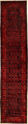 Nahawand "Galerie" alt, Persien, ca. 50 Jahre, Wolle auf Baumwolle, ca. 510 x 110 cm, EHZ: 2 (Loch)