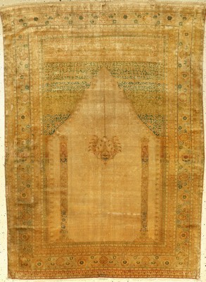 Sehr Feiner Seiden Täbriz antik (Sennehbaft), Persien, 19.Jhd., reine Natursdeide, ca. 160 x 117 cm, EHZ: 3. Tuchfeiner Griff, harmonische Farben. ...