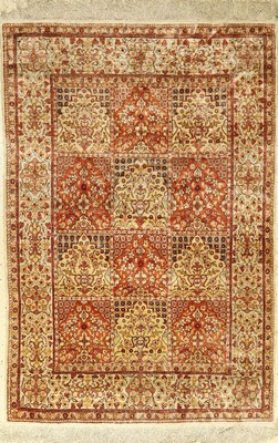 Seiden Kaisery alt, Türkei, ca. 50 Jahre, reine Naturseide, ca. 150 x 101 cm, Garten Design, EHZ: 2