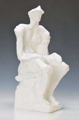 Sandro Chia, geb. 1946 Florenz, Sitzender, Porzellanskulptur von Rosenthal, limitierte Kunstreigen, signiert und num. 43/50, H. ca. 48cm, mit ...