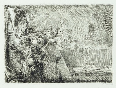 Max Slevogt, 1868-1932, Radierung, handsigniert, ca. 16x22cm, PP, u.Gl., R. ca. 55x45cm
