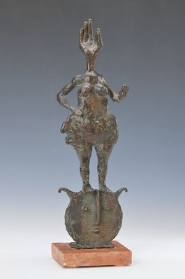 Karl Ulrich Nuss, geb. 1943, Bronzeskulptur, Marmorplinthe, Gesamth. ca. 35cm