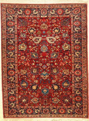 Khorassan alt, Ostpersien, um 1930, Wolle geknüpft auf Baumwolle. Sehr seltener Teppich aus dem Khorassan-Gebiet mit Canvas-artigen Grundgewebe. ...