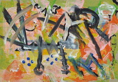 Kees Okx, 1939 Haarlem-2015 Gintrac, zwei abstrakte Kompositionen, Gouache auf Papier, beide signiert, je ca. 29.5x21cm