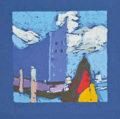 Klaus Fussmann, geb. 1938, Elbphilharmonie, sign., num. 163/200, ca. 18,5x18 cm