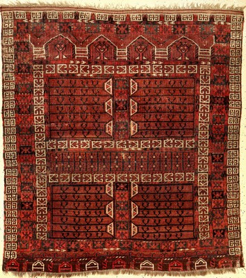 Arabatschi "Engsi" antik, Turkmenistan, frühes 19.Jhd., Wolle geknüpft auf Wolle/Ziegenhaar. Seltener früher Türteppich der Arabatschi ...