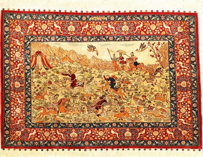Feiner Seiden Hereke alt (Signiert), Türkei, um 1960, reine Naturseide. Feiner Seiden Hereke aus den Meisterwerkstätten mit osmanischer ...