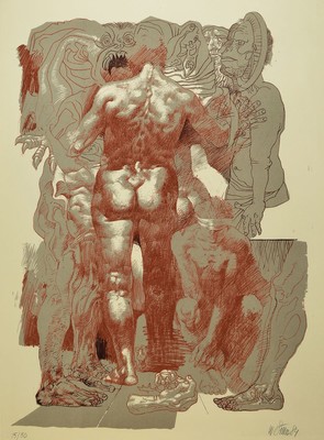 Willi Sitte, 1921-2013, Farblithographie von 1984, handsigniert und num. 15/50, Blattgr. ca. 84x62cm, u.Gl., R.