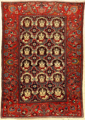 Feiner Bachtiari "Bildteppich" antik, Westliches Zentralpersien, um 1900/1910, Wolle geknüpft auf Baumwolle. Seltener Bildteppich der ...