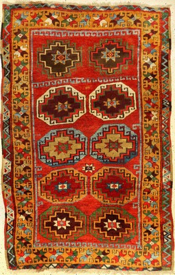 Kurdischer Yörük antik (Memling-Gül), Ostanatolien Sivas-Gebiet, Ende 19.Jhd., Wolle geknüpft auf Wolle. Knüpfteppich der Yörüken im ...