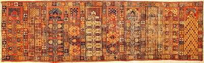 Seltener Khotan "Saf" antik, Ostturkestan, Ende 18.Jhd., Wolle geknüpft auf Baumwolle. Früher und feiner Khotan mit Saf-Muster und zehn ...