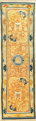 Ning-Hsia "Galerie" antik (Fo Hunde), Westchina, 19.Jhd., Wolle geknüpft auf Baumwolle. Dekorativer Ning-Hsia mit Ying & Yang Medaillon ...